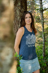 SEAS THE DAY - Women's Eco Tank Top - Heather Navy - SALE
