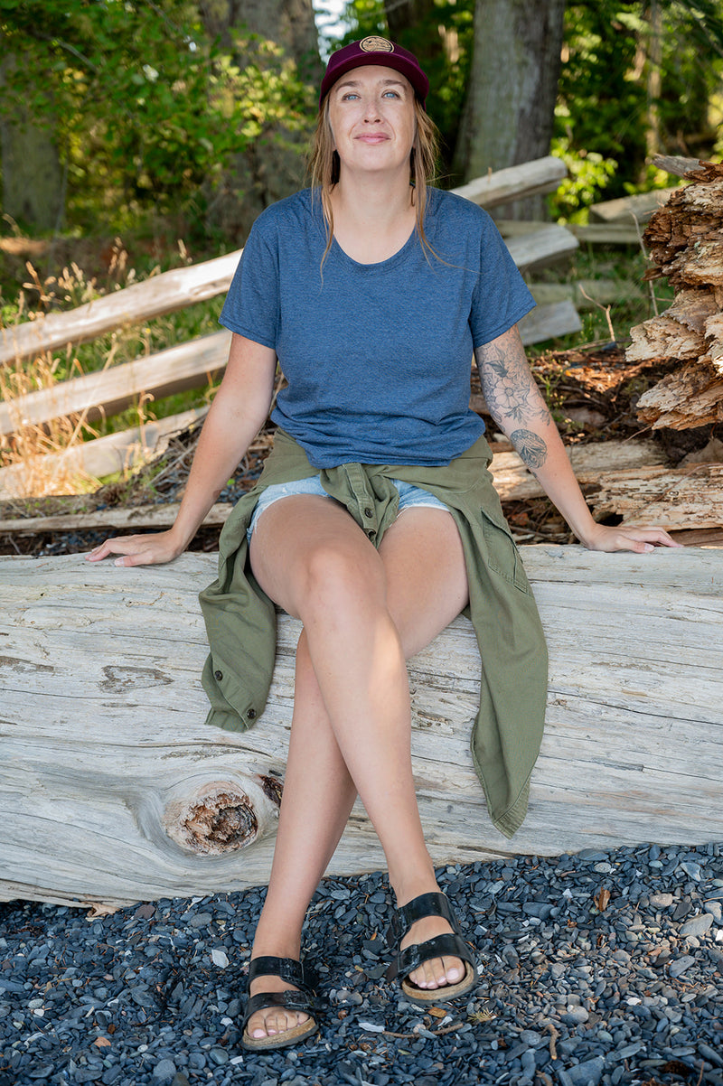 Women's Eco Tee - Blank Apparel - Heather Navy