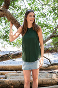 Women's Bamboo Tank - Blank Apparel - Forest Green