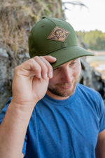 VAN LIFE Organic Cotton Snapback Hat - Olive