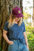 LOGO Organic Cotton Snapback Hat - Maroon