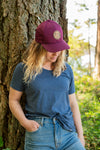 LOGO Organic Cotton Snapback Hat - Maroon