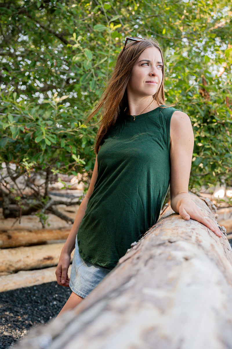 Women's Bamboo Tank - Forest Green