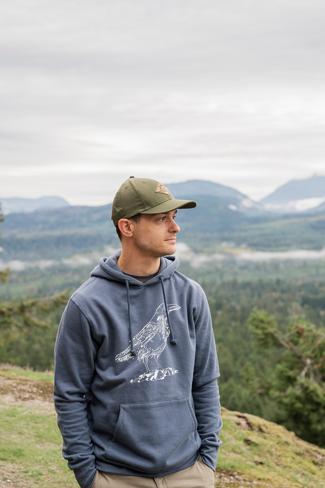 Unisex Raven Organic Cotton Hoodie - Slate Blue