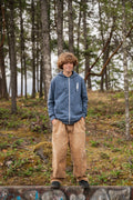 MINI TREE Unisex Zip Up Organic Cotton Hoodie - Slate Blue