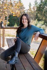 CLASSIC - Womens TENCEL™ Lyocell Crop Sweater Slate Blue