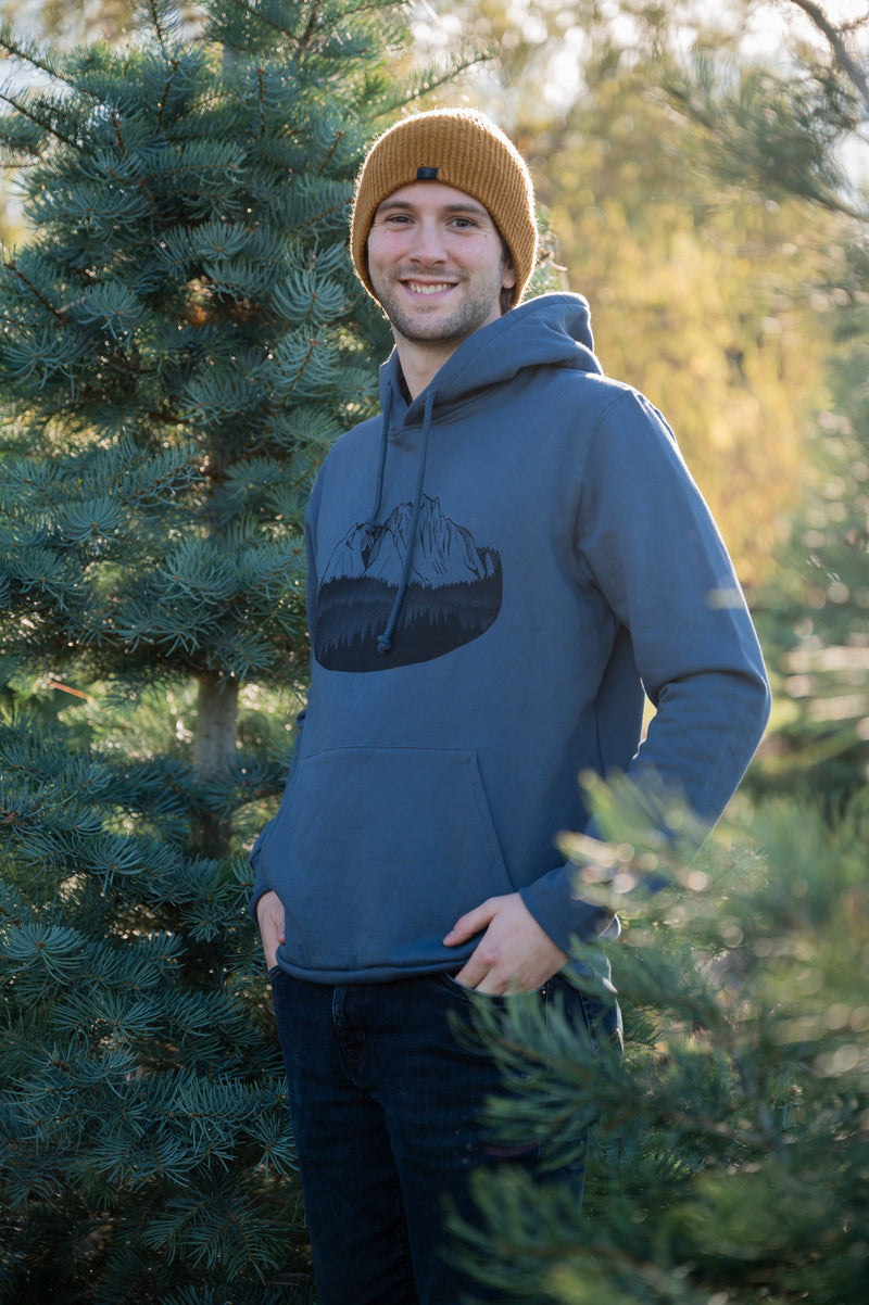 FLOATING ISLAND - Unisex Organic Cotton Hoodie Slate Blue