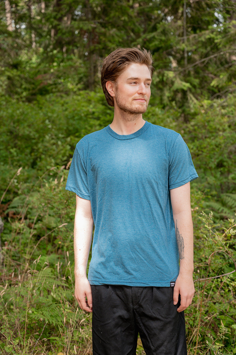 Heather Teal Blue Unisex Eco Tee