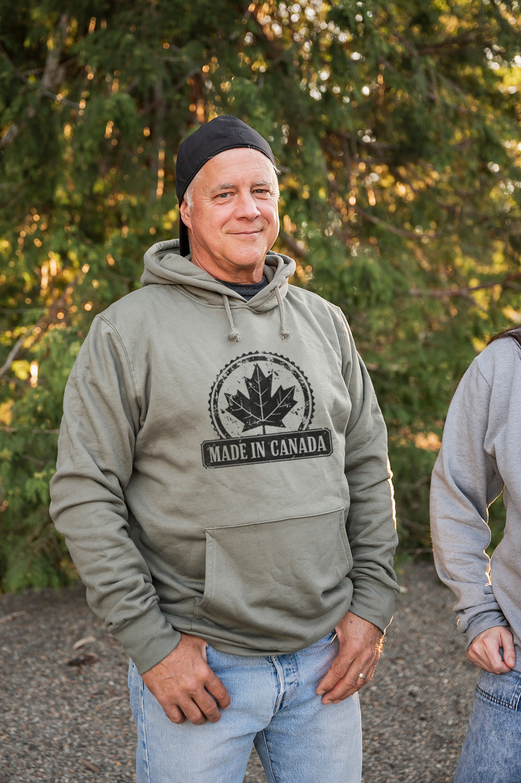 MADE IN CANADA - Unisex Organic Cotton Hoodie Sage Grey