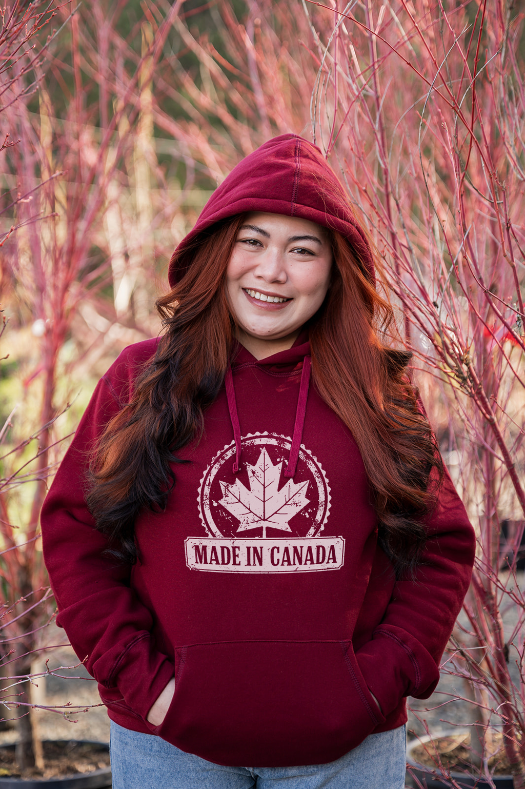 MADE IN CANADA - Unisex Eco Hoodie - Bordeaux
