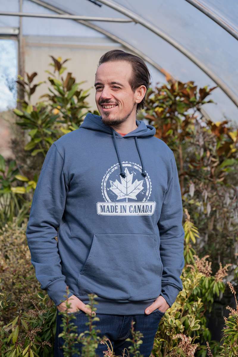 MADE IN CANADA - Unisex Organic Cotton Hoodie Slate Blue