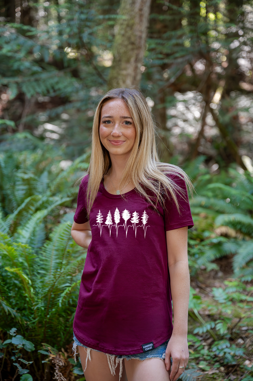 TREELINE - Women's 100% Organic Cotton Tee - Maroon