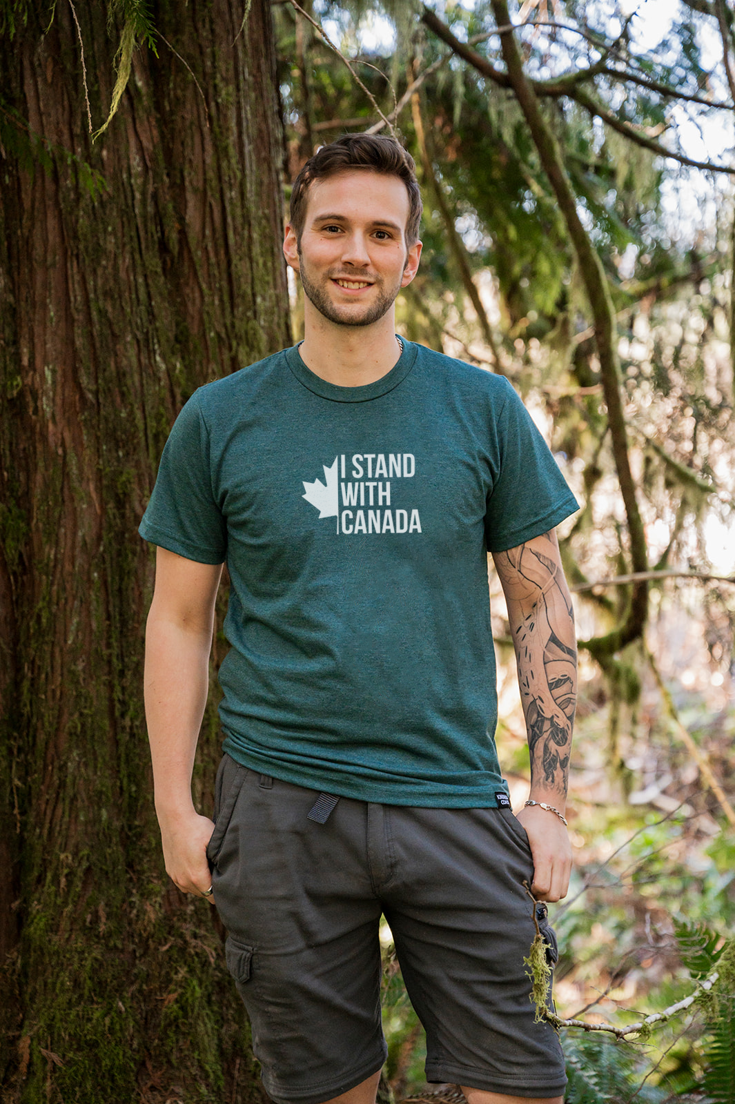 Tod Maffin's Stand with Canada - Unisex Eco Tee - Heather Green