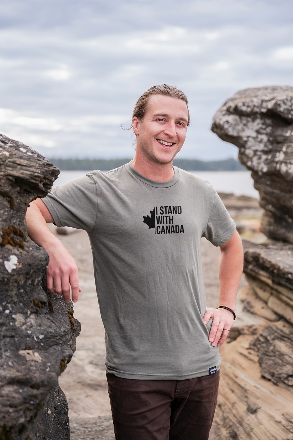 Tod Maffin's Stand With Canada -  Unisex Organic Cotton Tee - Sage