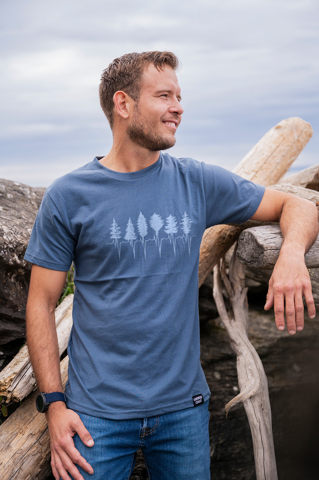 TREELINE - Unisex Organic Cotton Tee - Slate Blue
