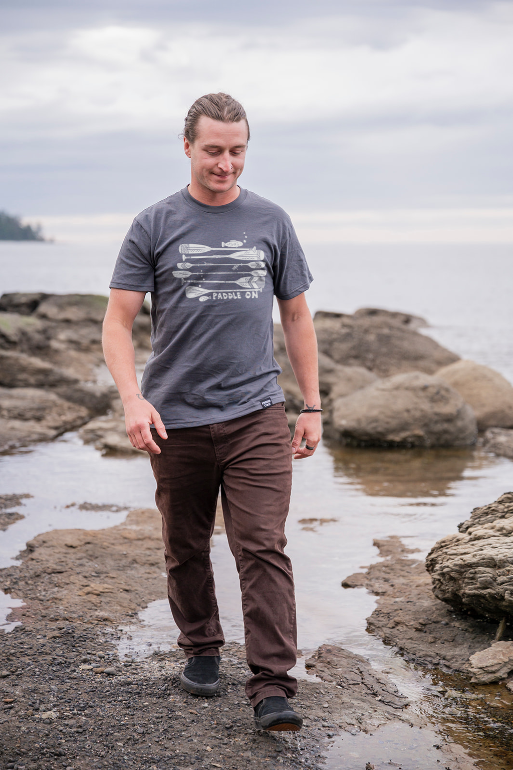 PADDLE ON - Storm Grey - Unisex Organic Cotton Tee