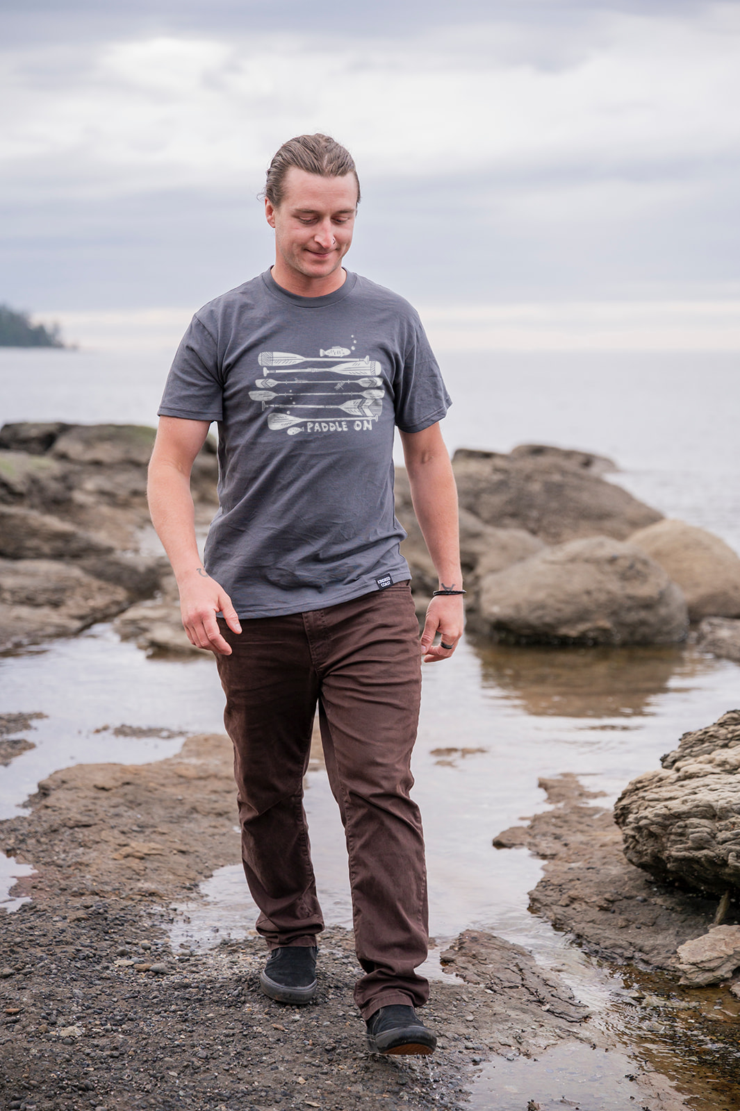 PADDLE ON - Storm Grey - Unisex Organic Cotton Tee
