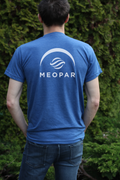 MEOPAR & SEAS THE DAY - Unisex Eco Tee - Heather Blue