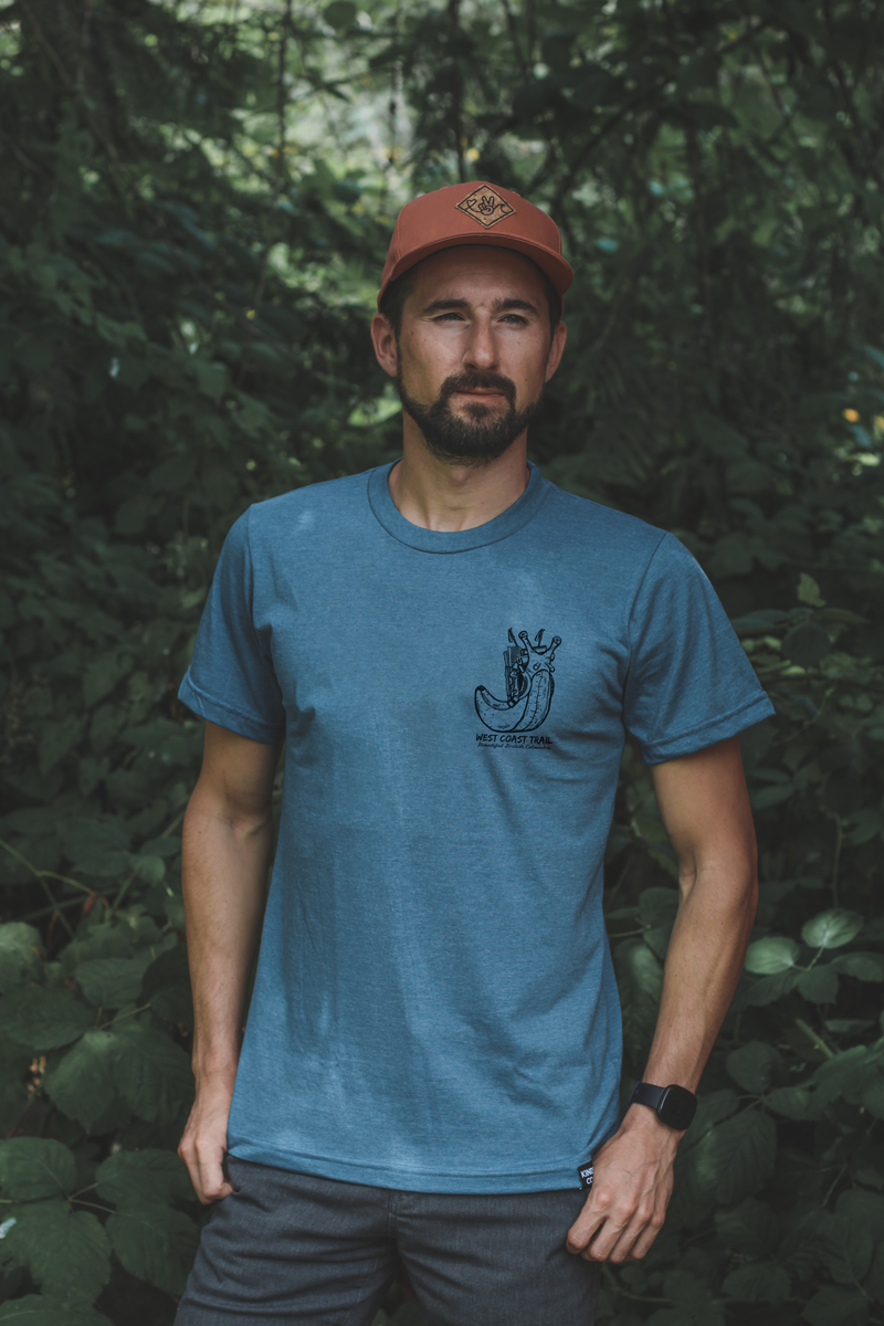 WEST COAST TRAIL - Crest - Unisex Eco Tee - Heather Teal