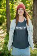 Tod Maffin's Nasty Since 1867- Women's Eco Tee - Heather Charcoal