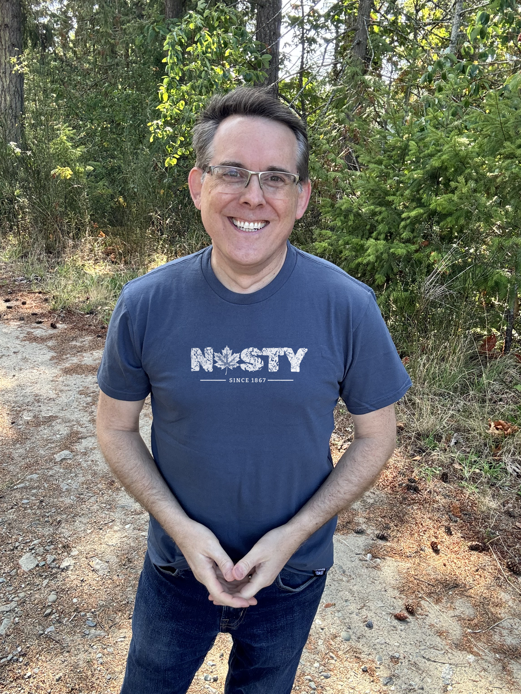 Tod Maffin's Nasty Since 1867 -  Unisex Organic Cotton Tee - Slate Blue