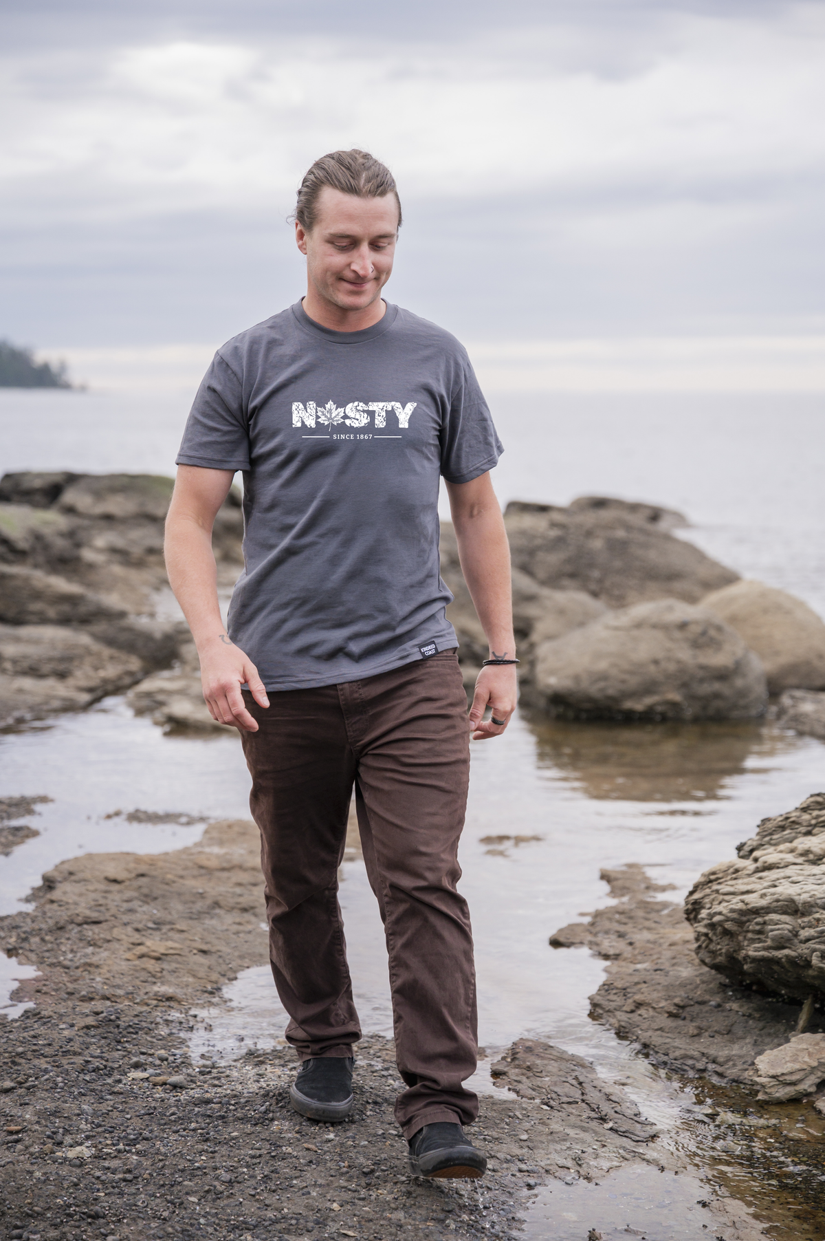Tod Maffin's Nasty Since 1867 -  Unisex Organic Cotton Tee - Storm Grey