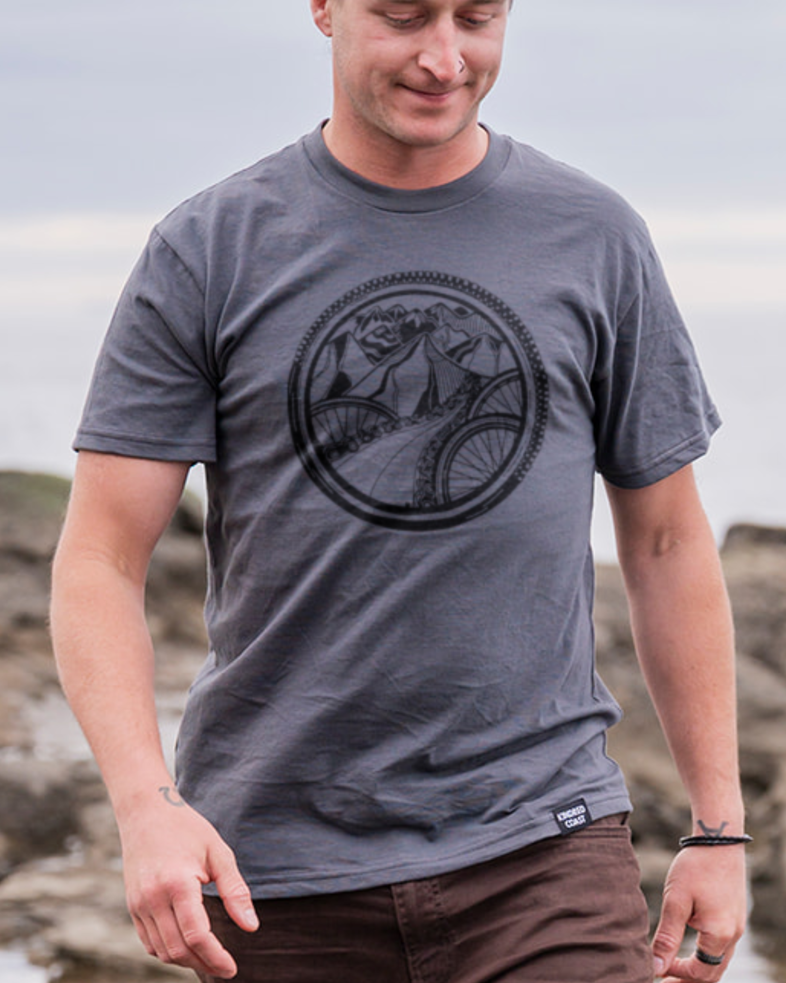 BIKE WORLD - Unisex Organic Cotton Tee - Storm Grey