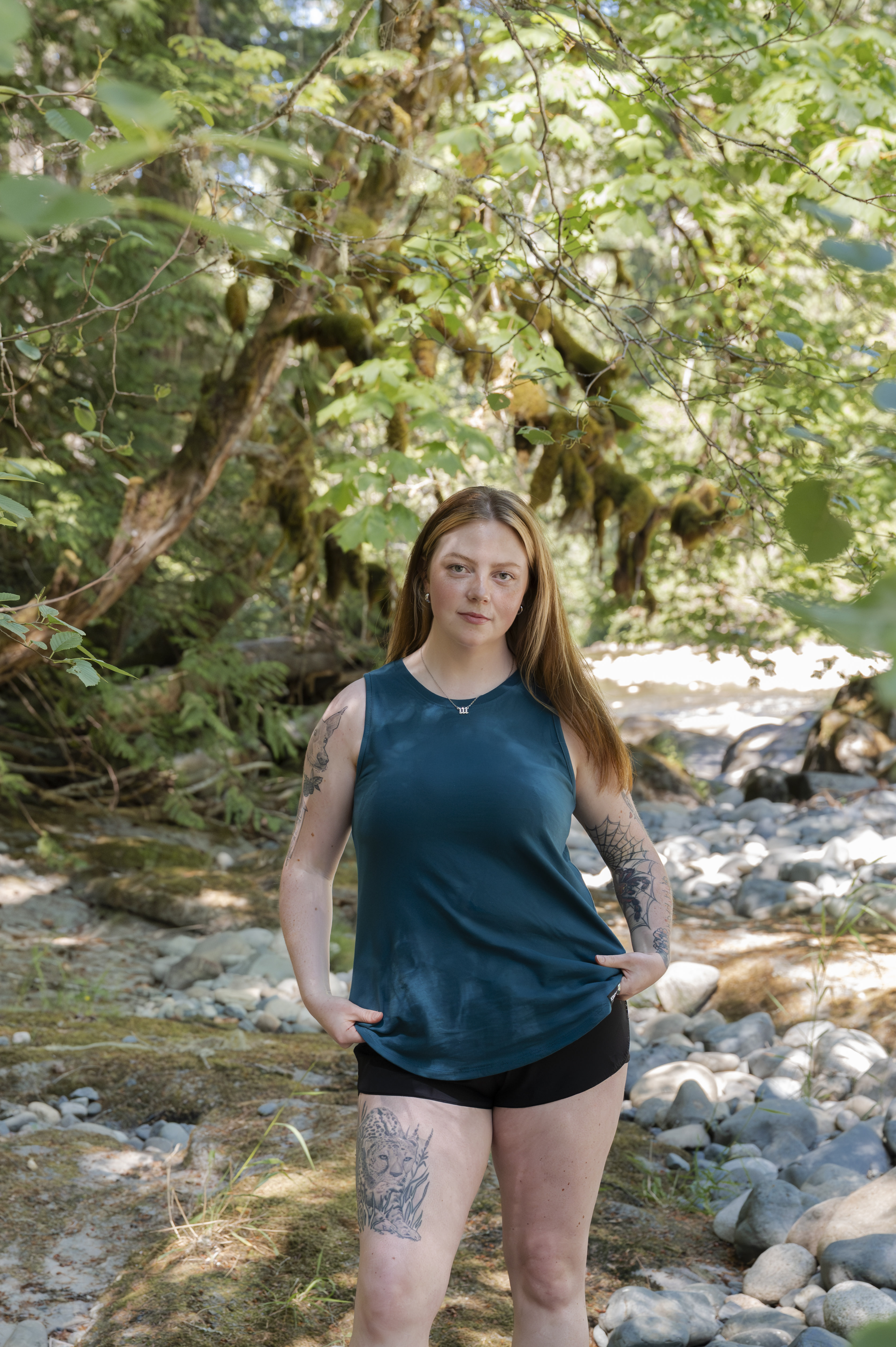 Women's Relaxed Tank - 100% Organic Cotton- Blank Apparel - Ocean