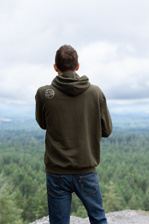 MINI TREE - Zip Up Organic Cotton Hoodie - Olive Green