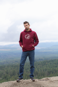 OTTER YING YANG - Unisex Organic Cotton Hoodie - Maroon