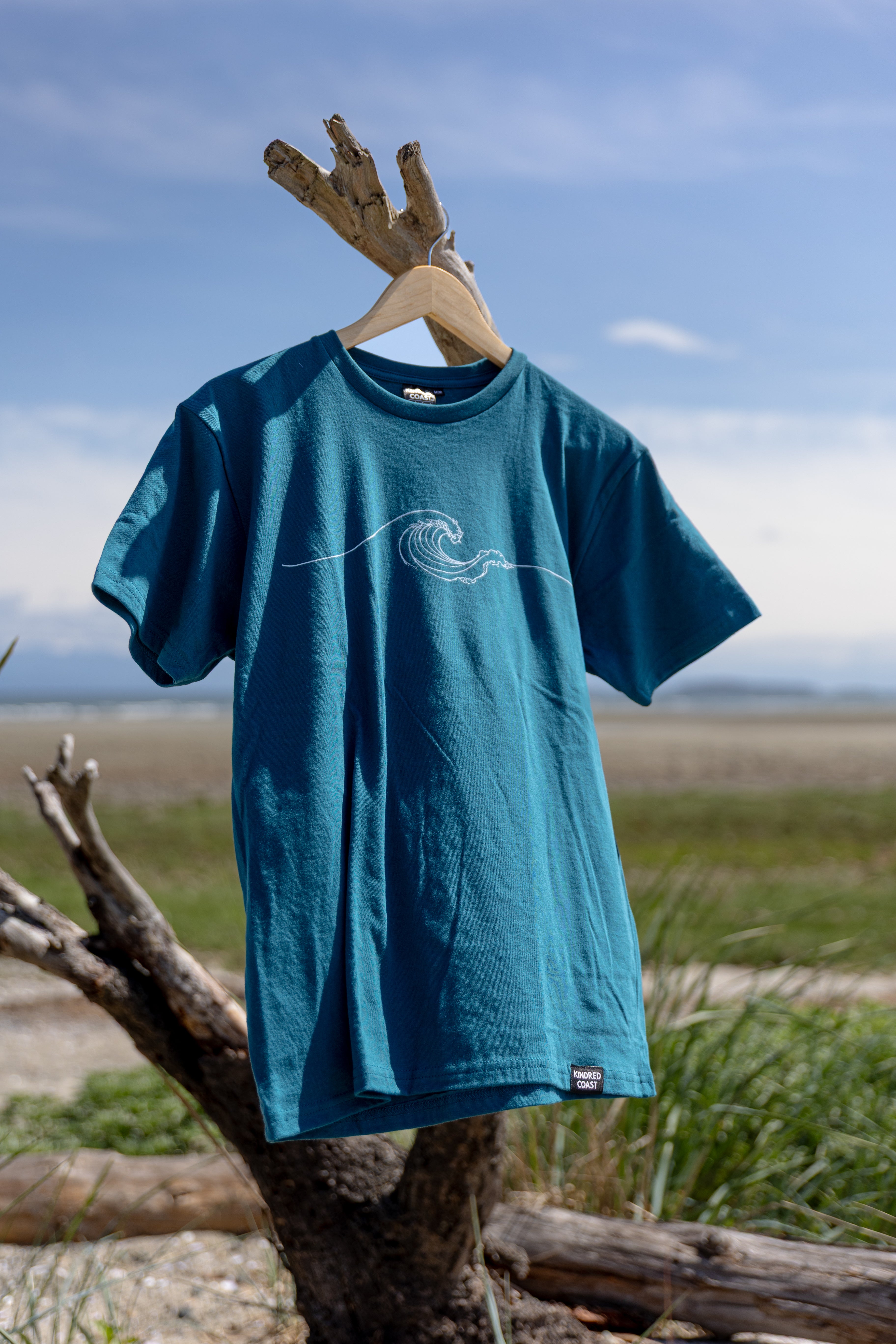 NEW WAVE - Unisex 100% Organic Cotton Tee - Ocean Blue – KINDRED COAST