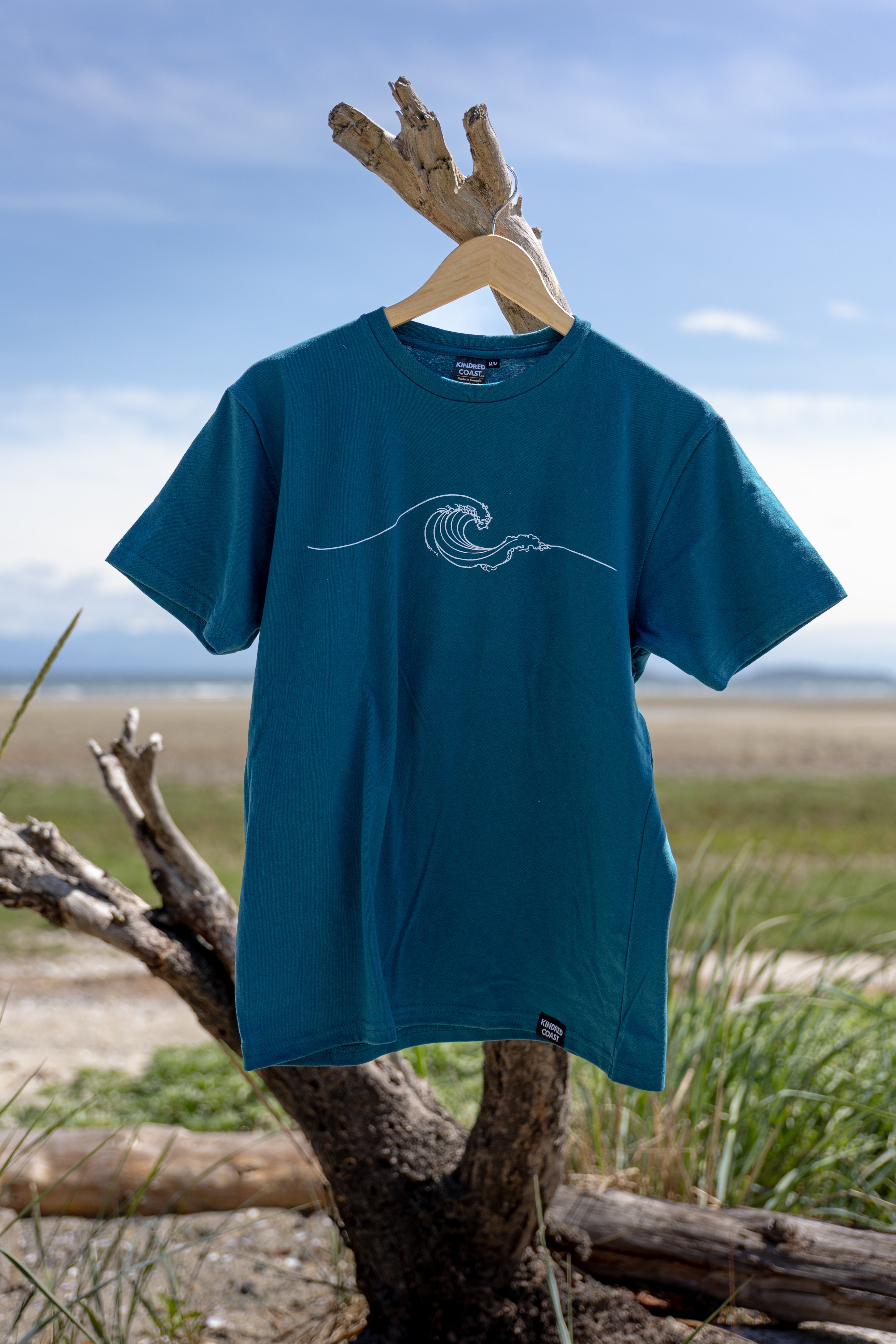 NEW WAVE - Unisex 100% Organic Cotton Tee - Ocean Blue – KINDRED COAST