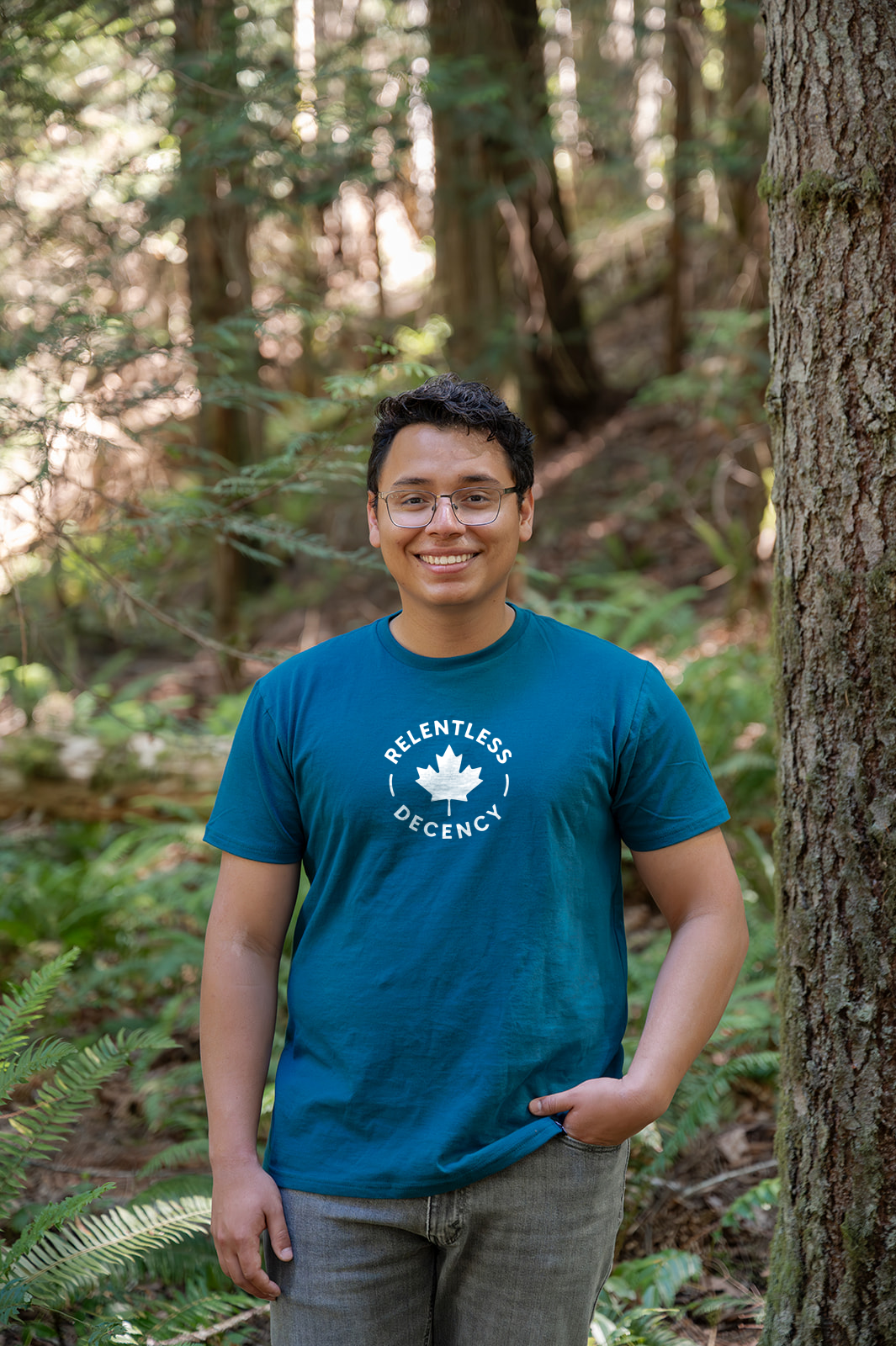 Tod Maffin's Relentless Decency -  Unisex Organic Cotton Tee - Ocean Blue