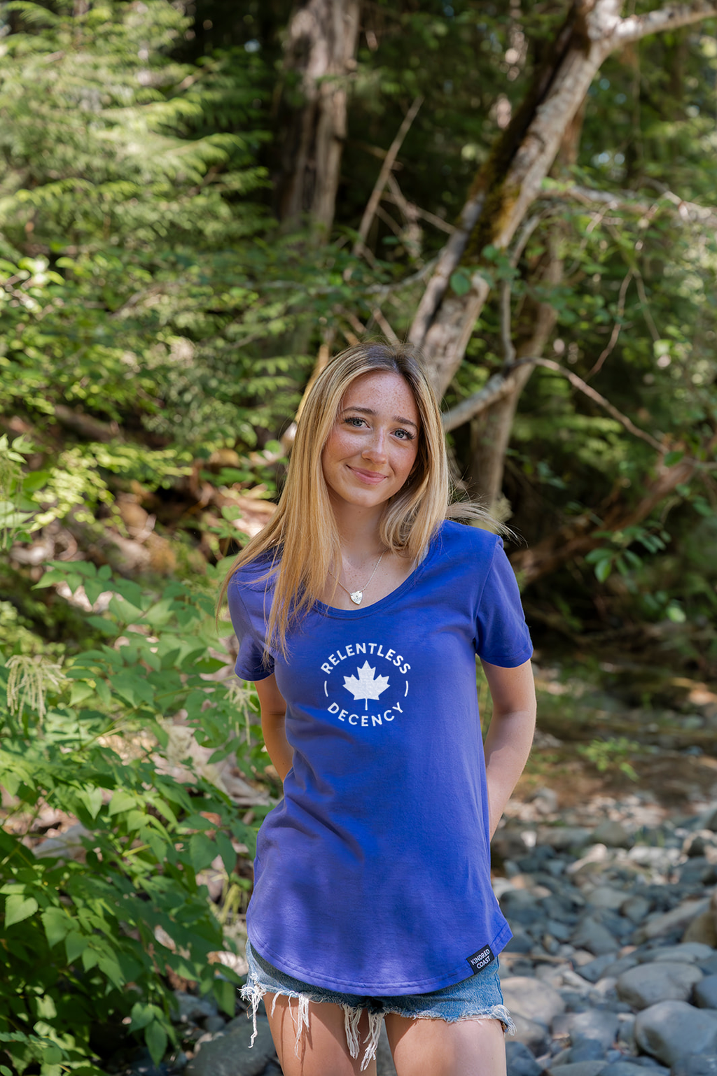 Tod Maffin's Relentless Decency - Women's Organic Cotton Tee - Periwinkle