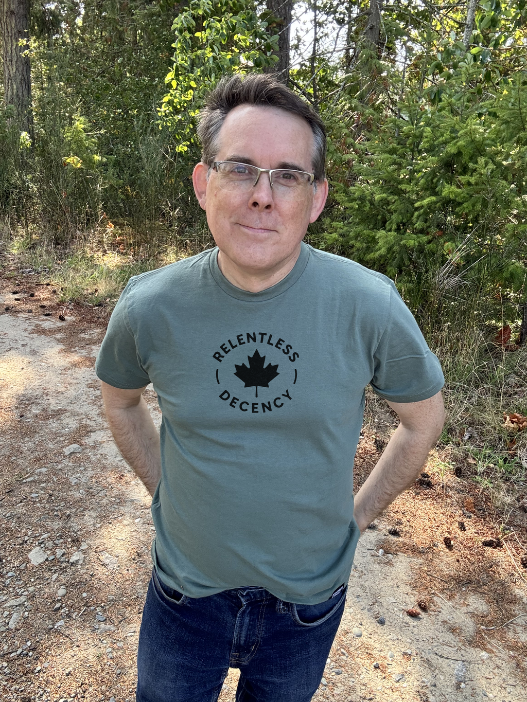 Tod Maffin's Relentless Decency -  Unisex Organic Cotton Tee - Seafoam