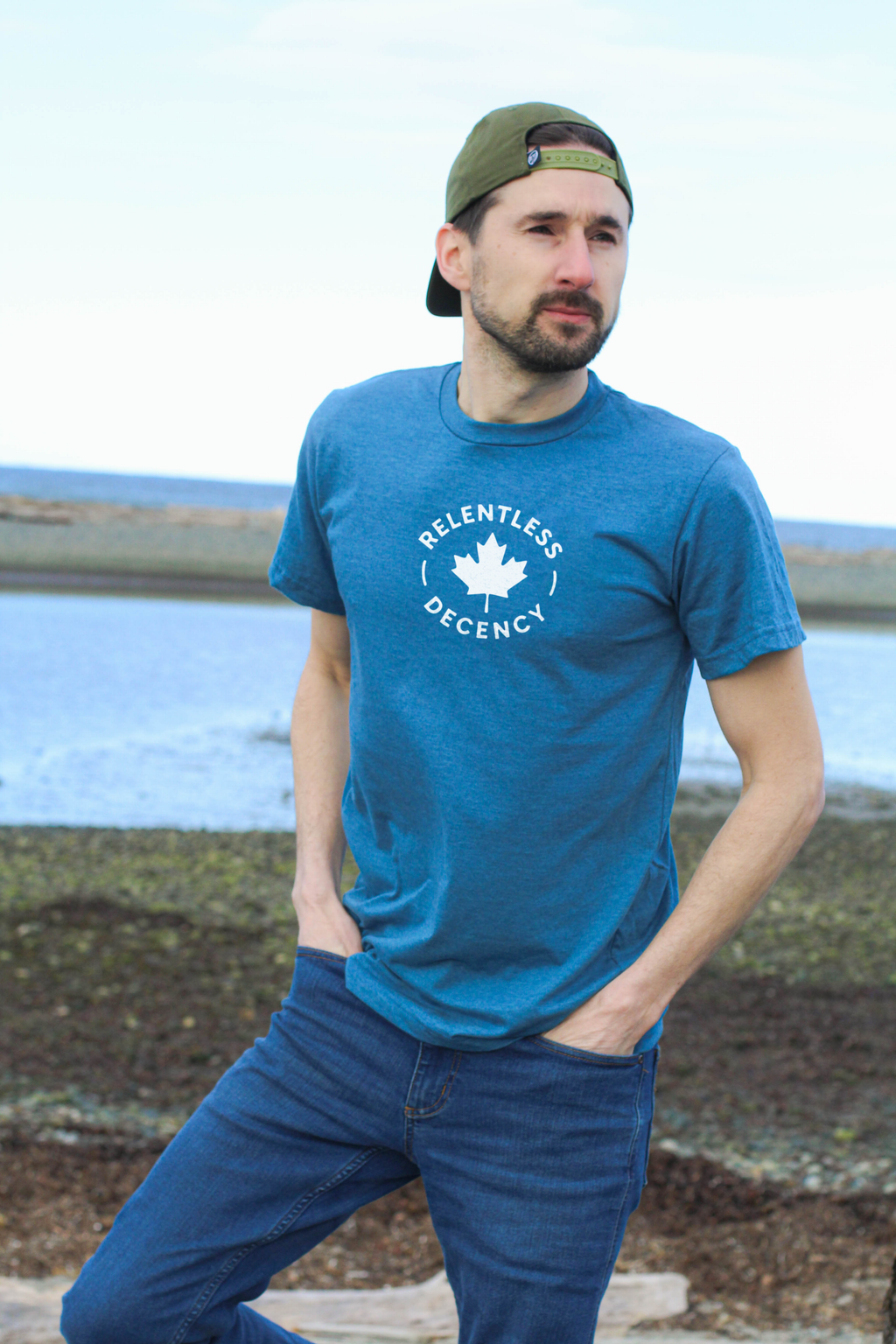 Tod Maffin's Relentless Decency - Unisex Eco Tee - Heather Teal
