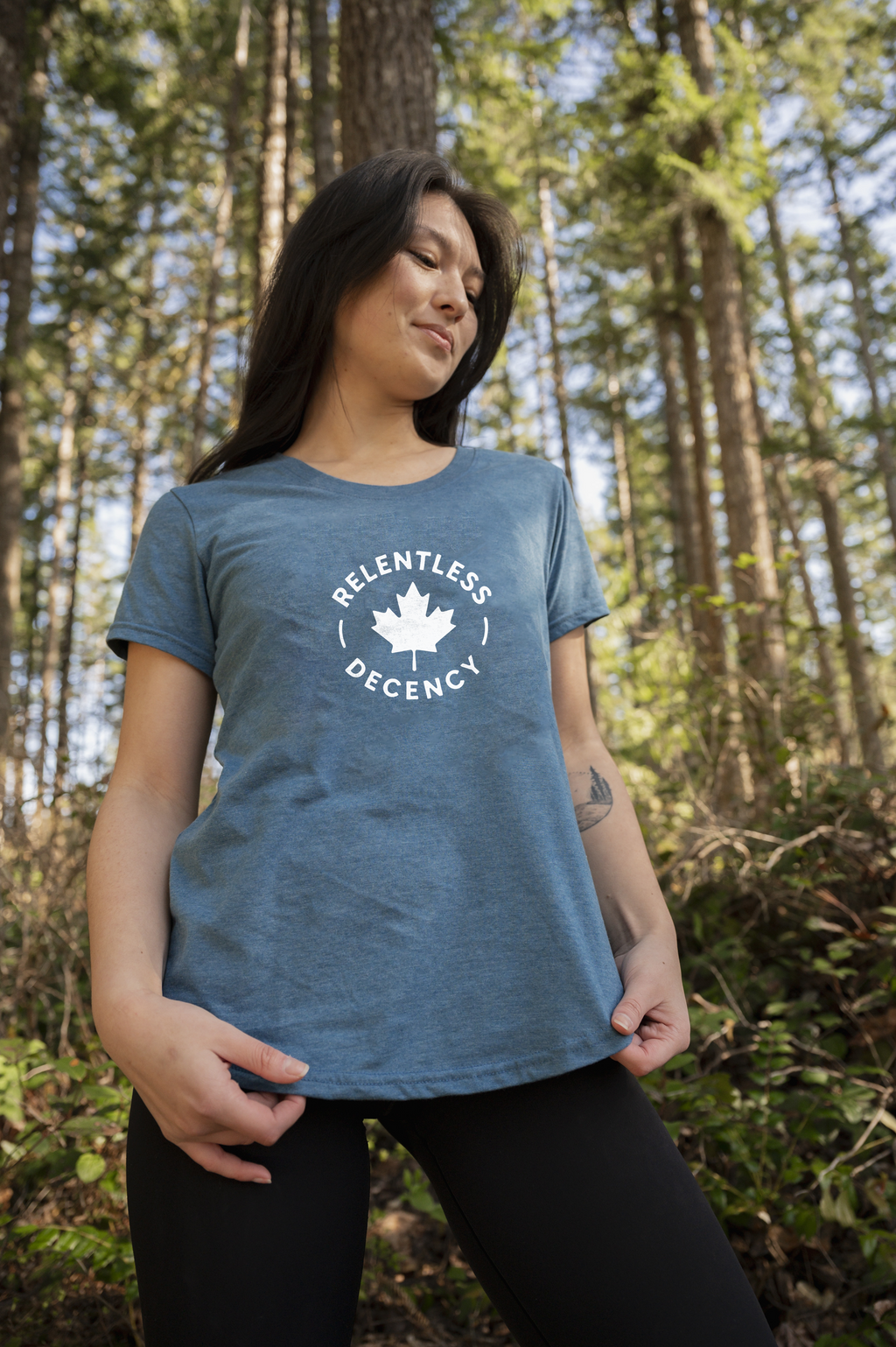 Tod Maffin's Relentless Decency - Women's Eco Tee - Heather Teal
