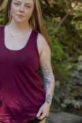 Women's Racerback 100% Organic Cotton Tank Top - Maroon