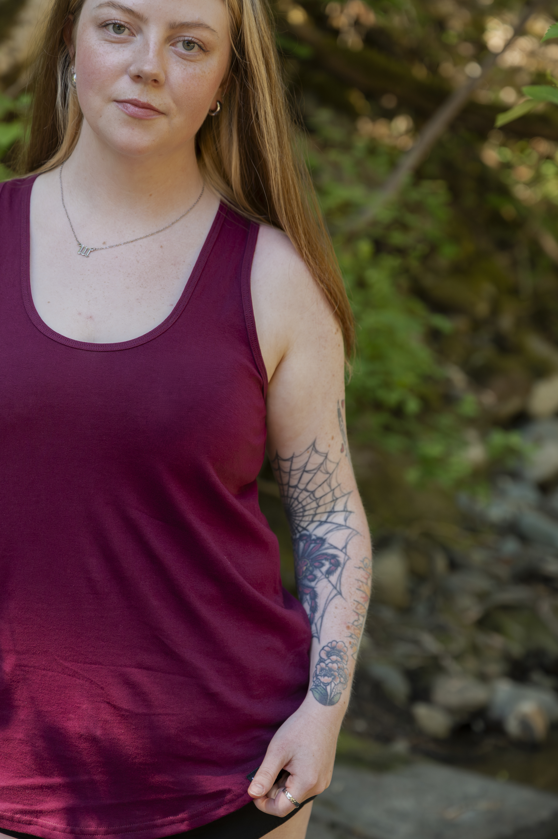 Women's Racerback 100% Organic Cotton Tank Top - Maroon
