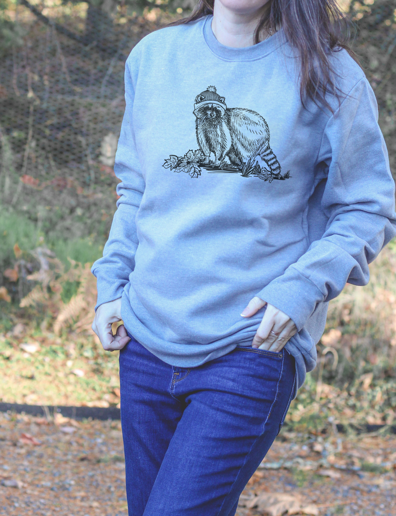 CANADIAN RACCOON- Unisex Eco Crewneck Sweatshirt