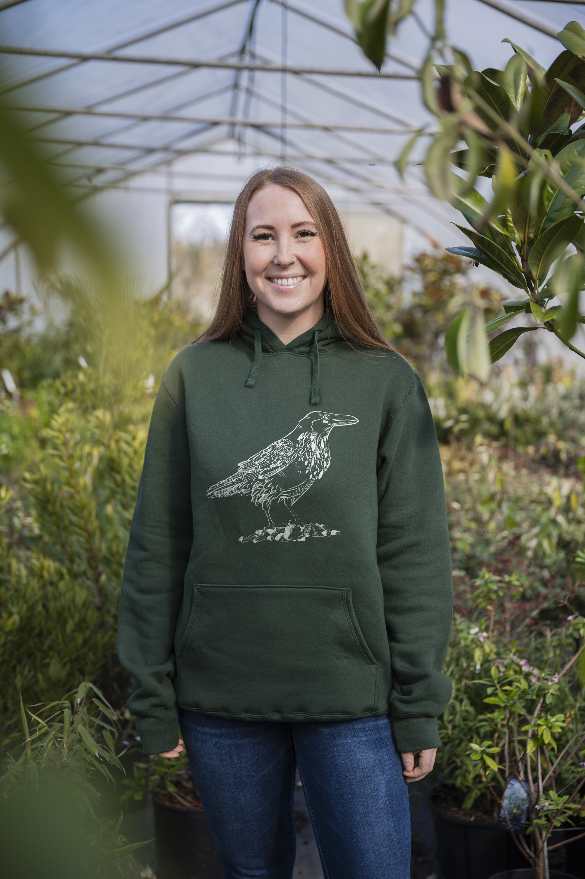 RAVEN - Unisex Eco Hoodie - Forest Green