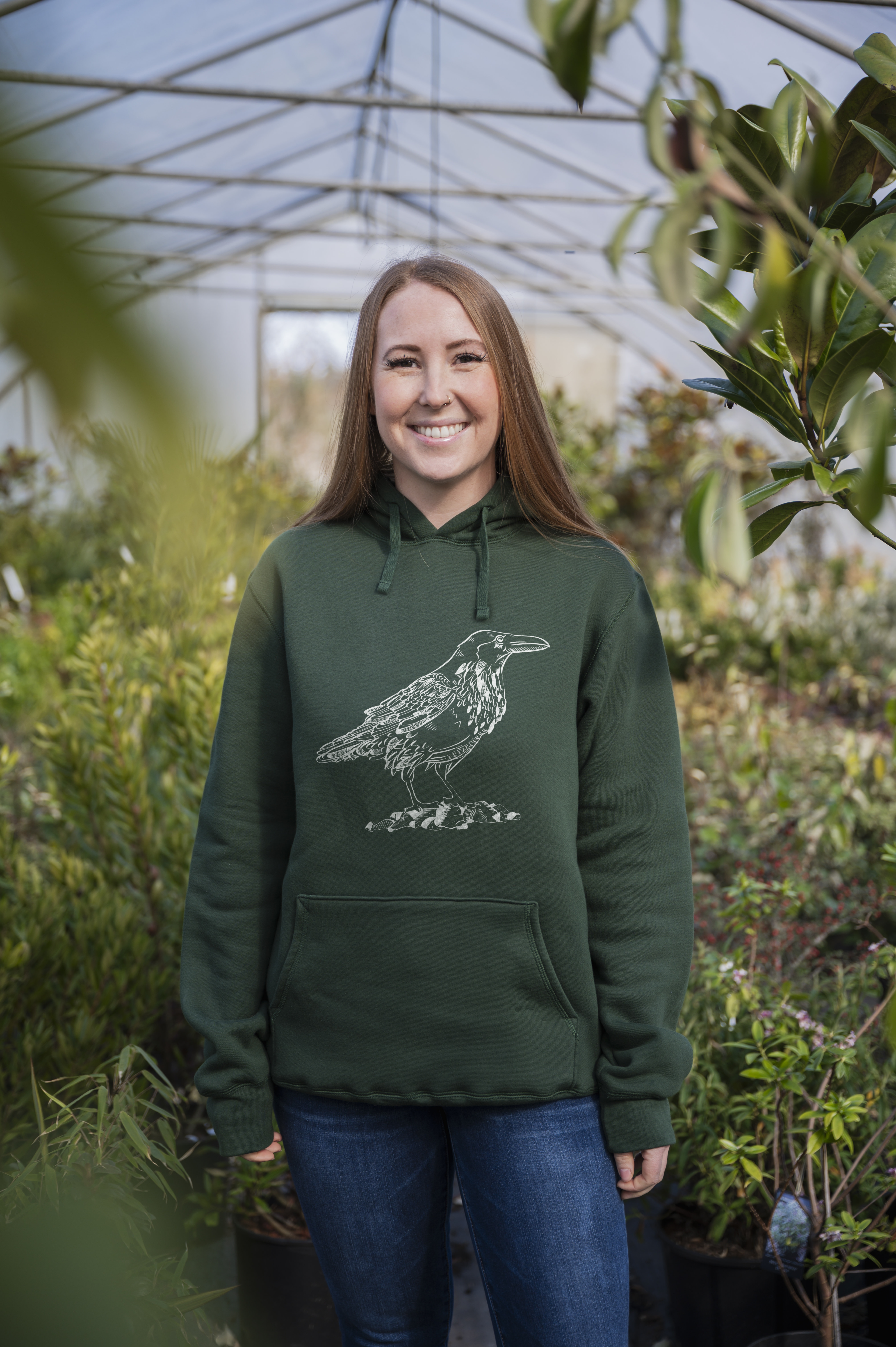 RAVEN - Unisex Eco Hoodie - Forest Green