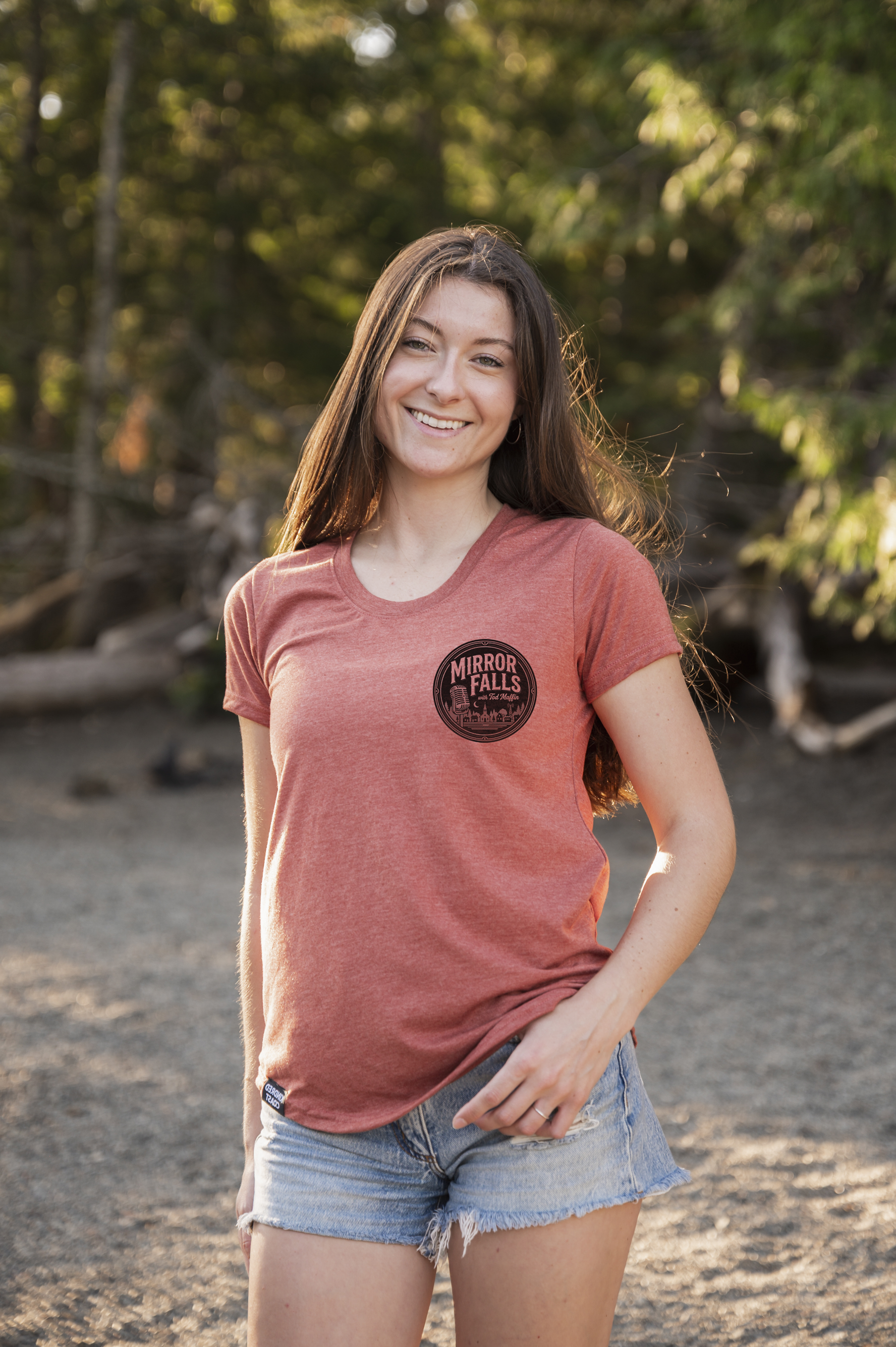 Tod Maffin's Mirror Falls - Women's Eco Tee - Heather Rust