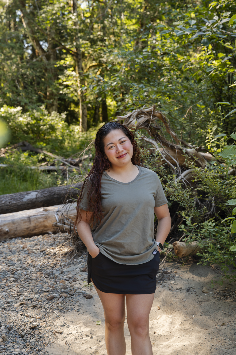 Women's 100% Organic Cotton Tee - Blank Apparel - Sage Grey