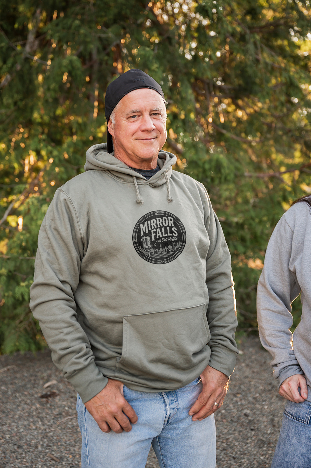 Tod Maffin's Mirror Falls - Unisex Organic Cotton Hoodie - Sage