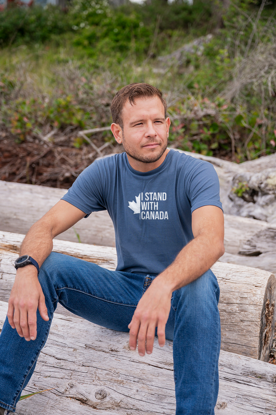 Tod Maffin's Stand With Canada -  Unisex Organic Cotton Tee - Slate Blue