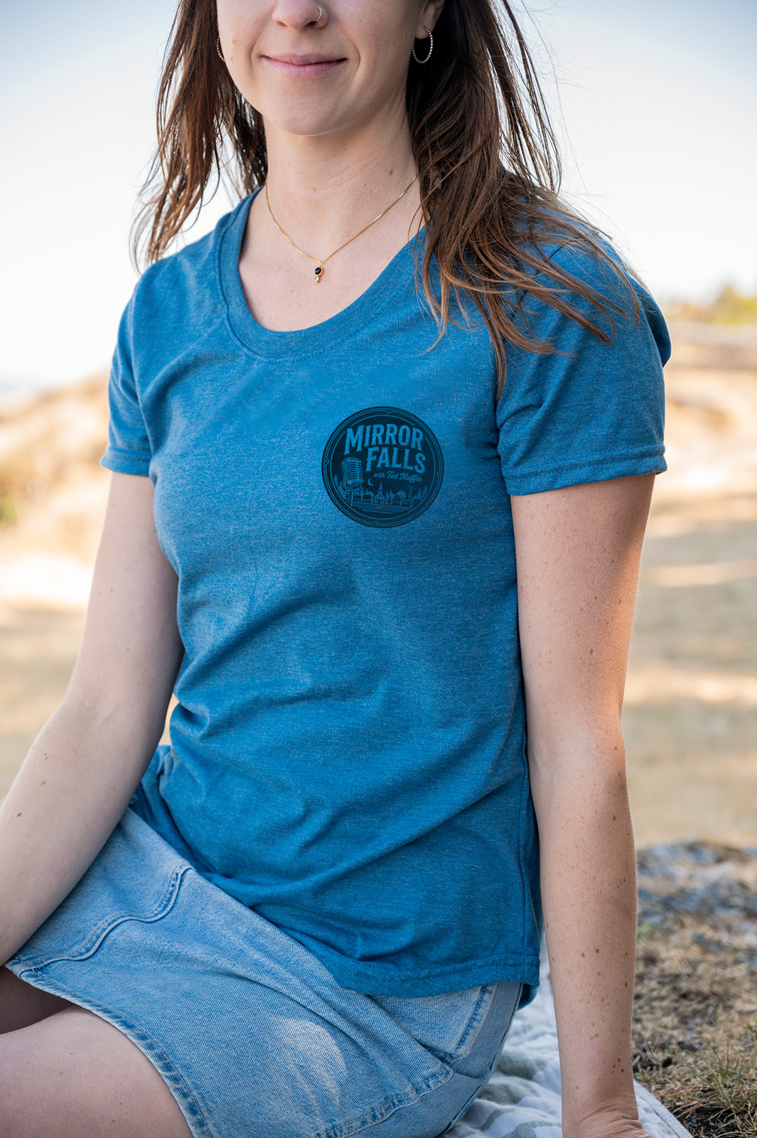 Tod Maffin's Mirror Falls - Women's Eco Tee - Heather Teal