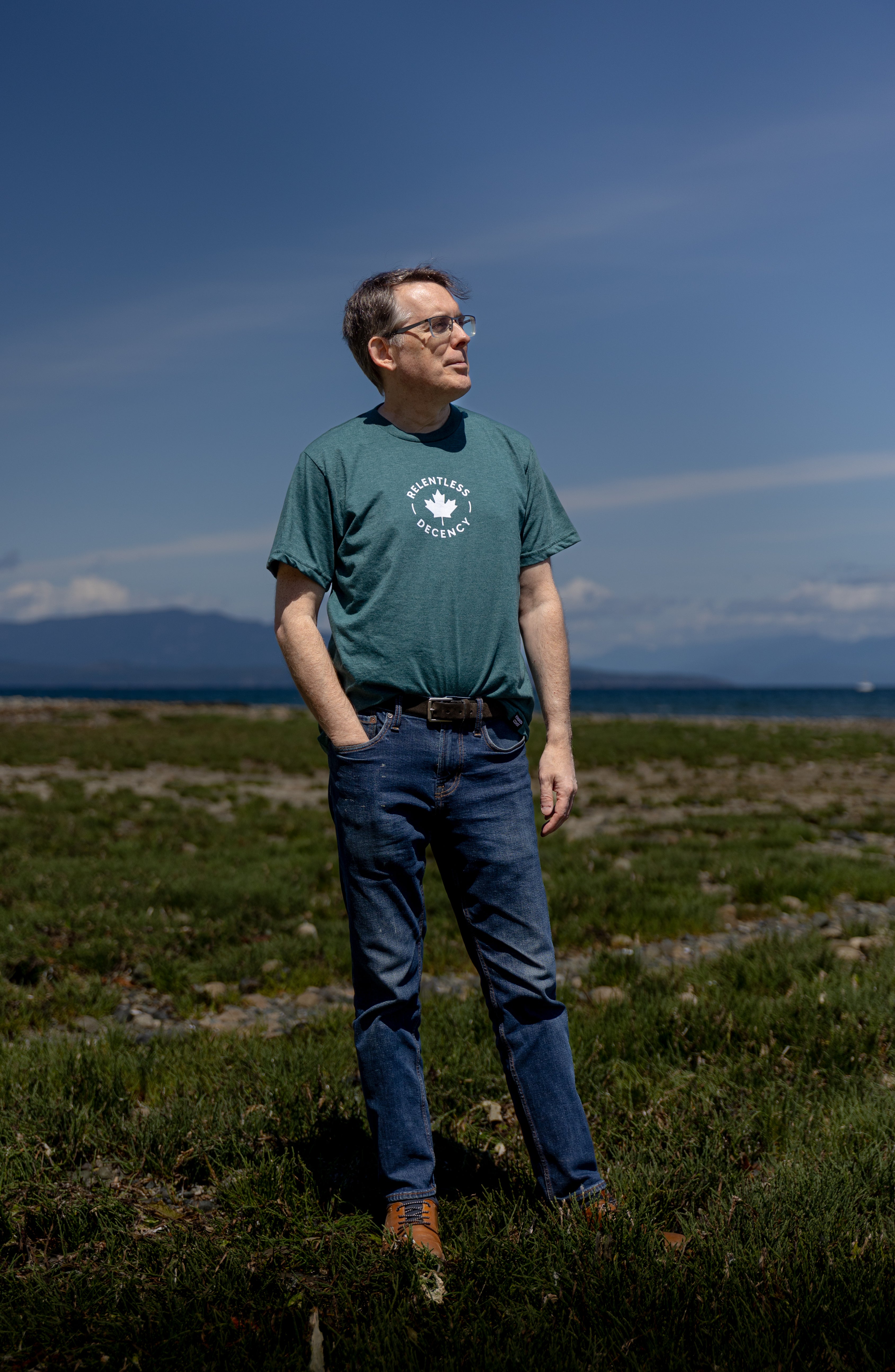 Tod Maffin's Relentless Decency - Unisex Eco Tee - Heather Green