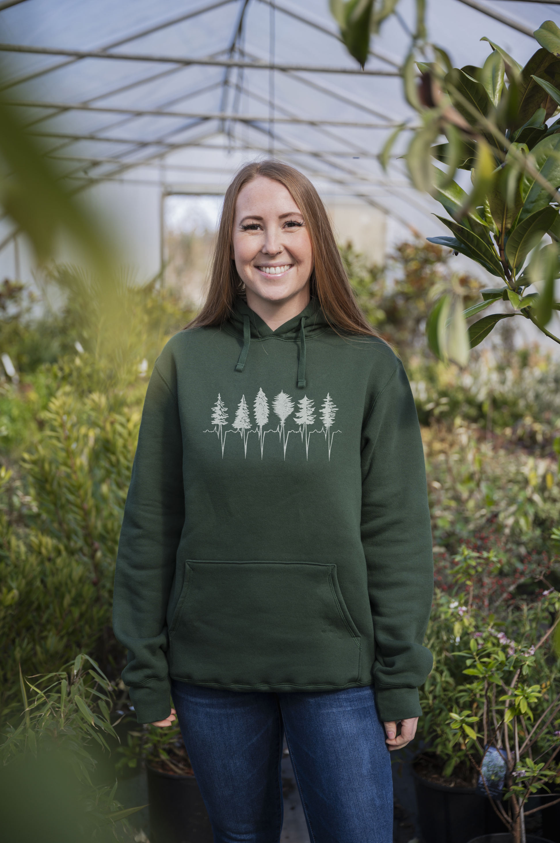 TREELINE - Unisex Eco Hoodie - Forest Green
