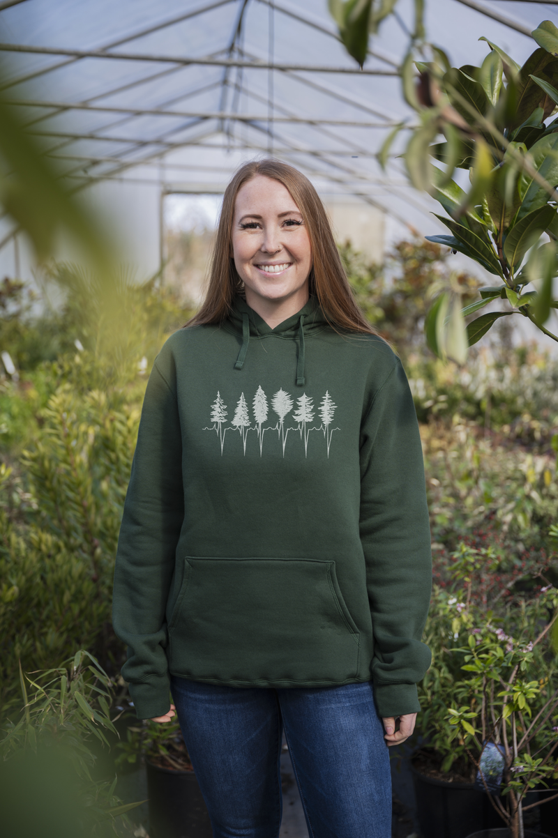 TREELINE - Unisex Eco Hoodie - Forest Green
